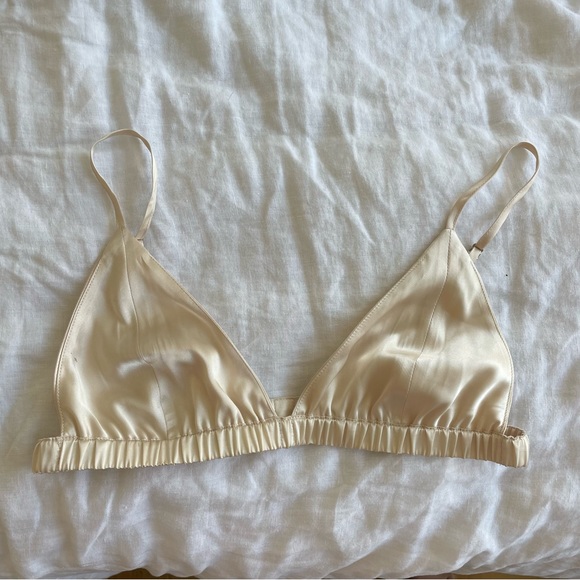 Daily Drills Tops - Daily Drills Silky Bralette Champagne Size Small